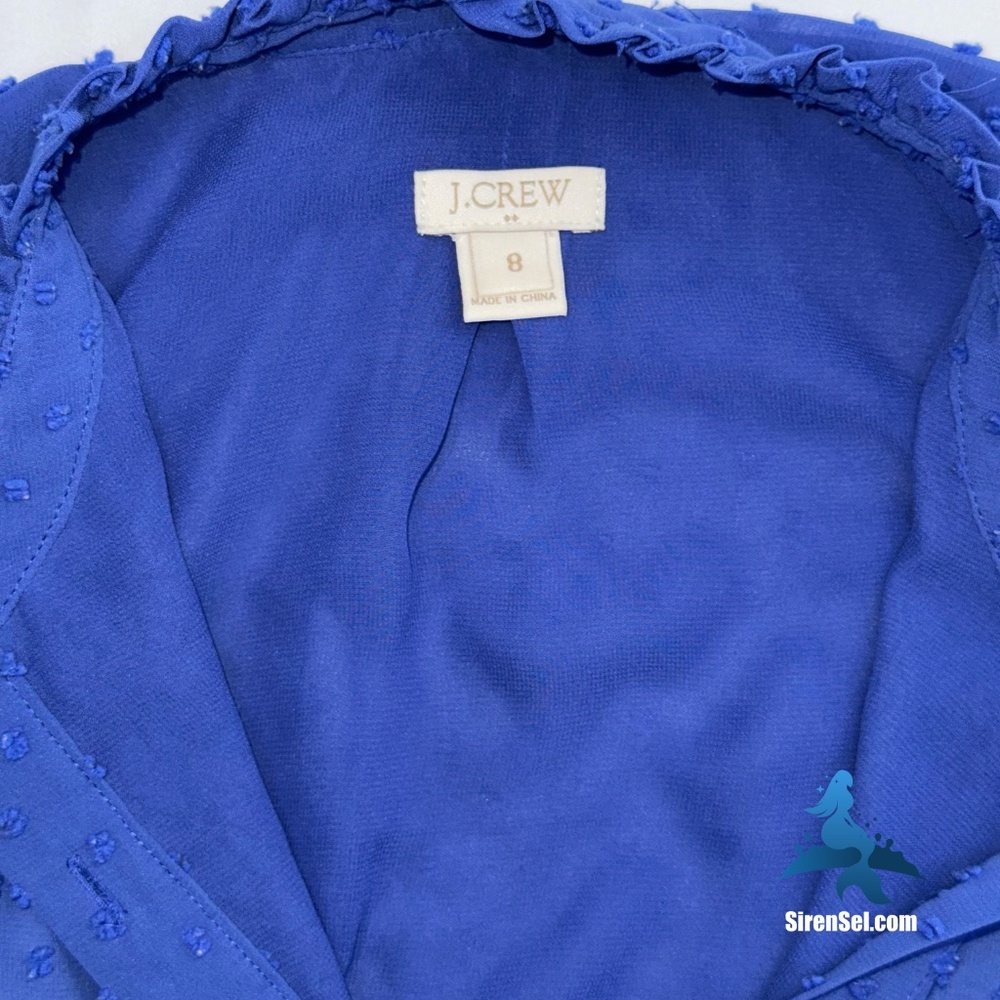 1164 J. Crew Sleeveless Blouse - Size 8 - Blue - Picture 12 of 16